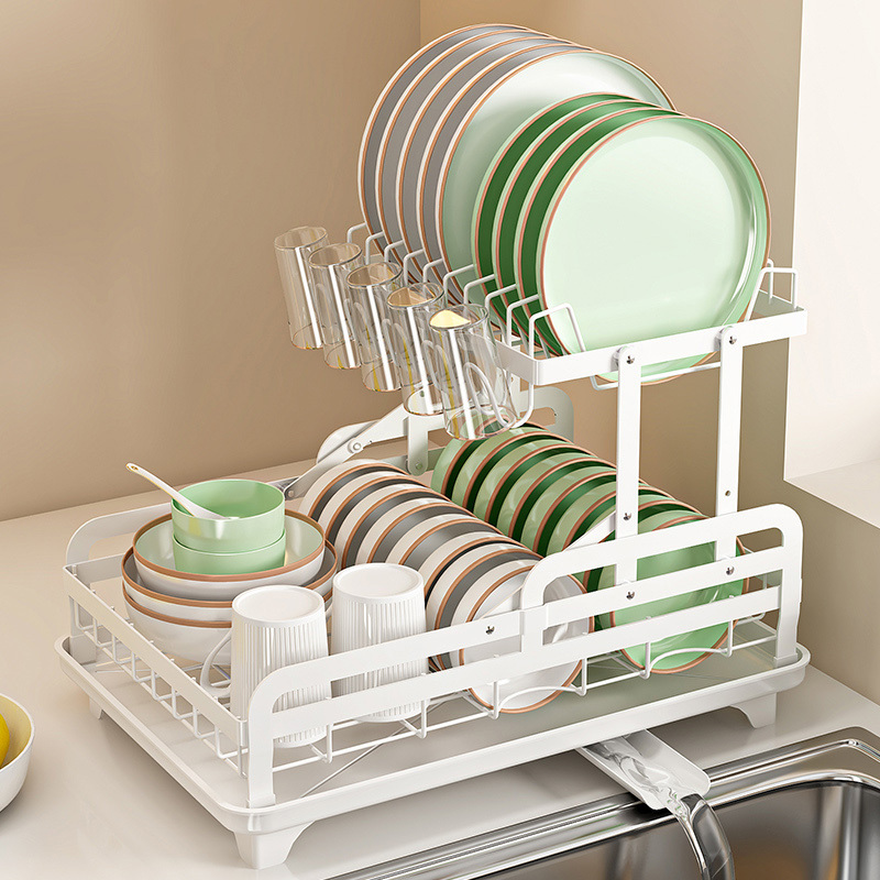 Porcia 2 Tier Foldable Dish Drying Rack