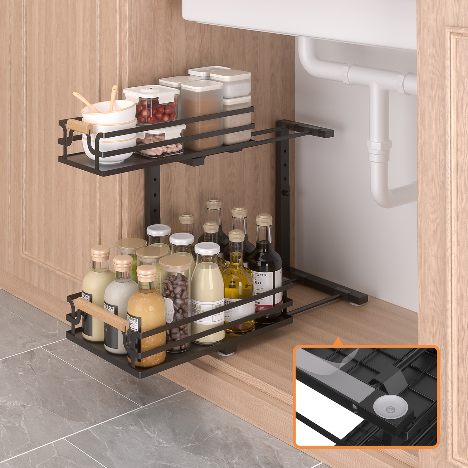 Denuvo-2-Tier-Slide-Out-Under-Sink-Organiser