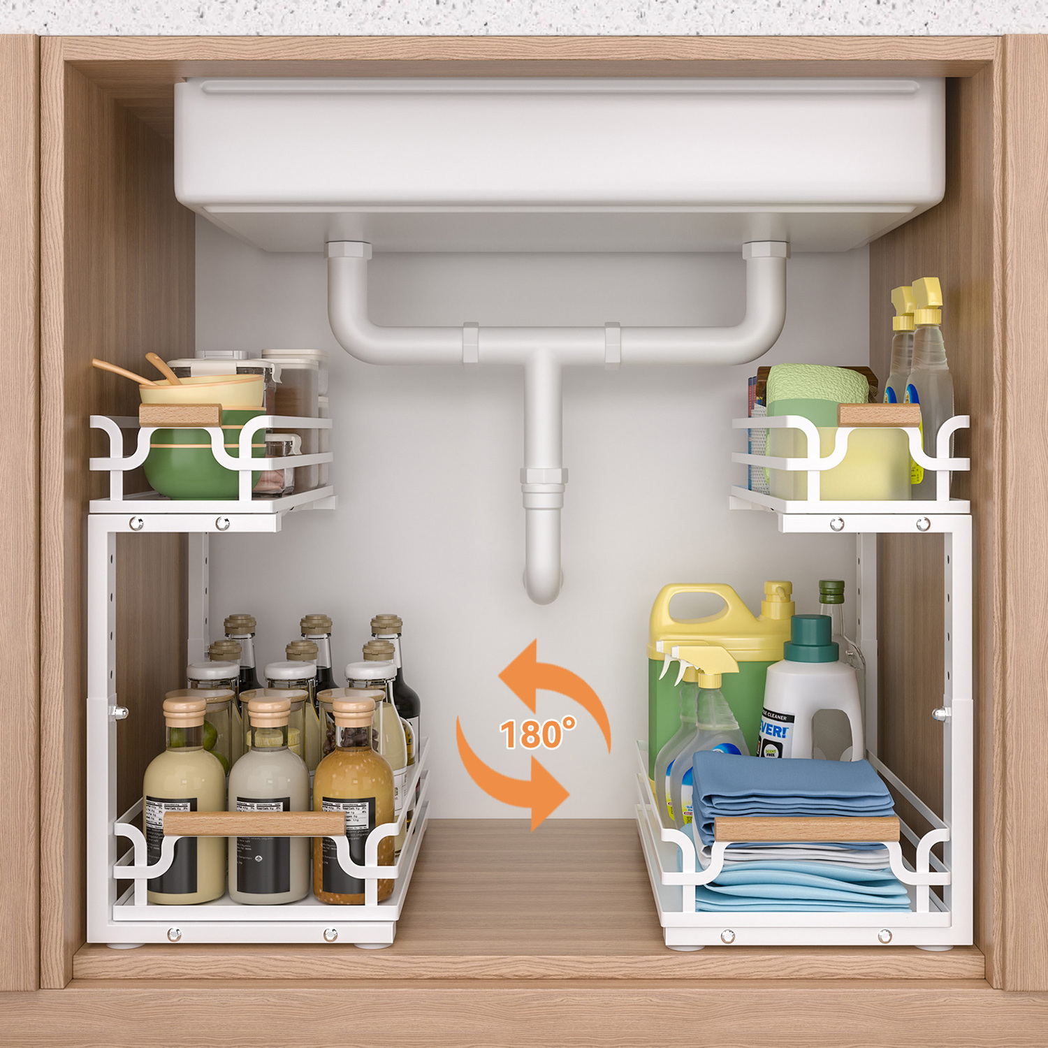 Denuvo-2-Tier-Slide-Out-Under-Sink-Organiser