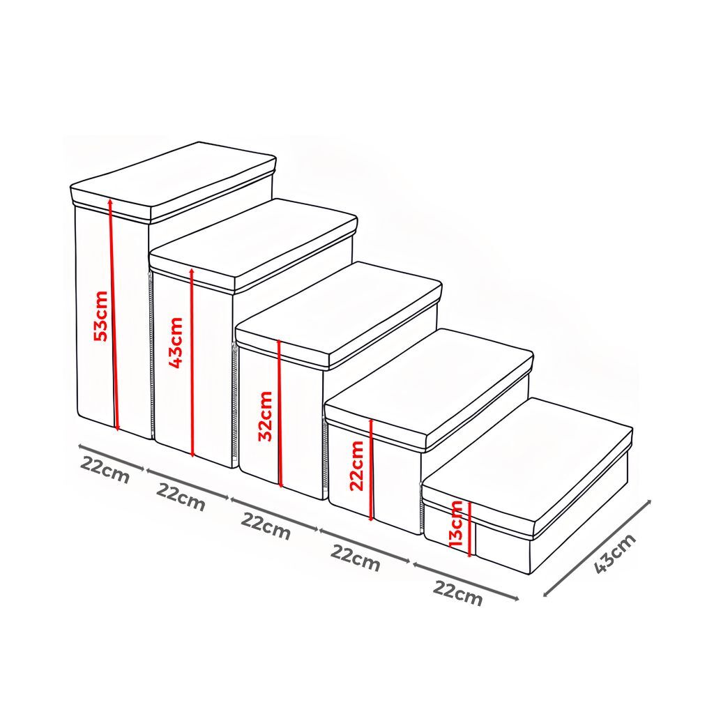 Trixie 5 Step Foldable Pet Stairs with Storage