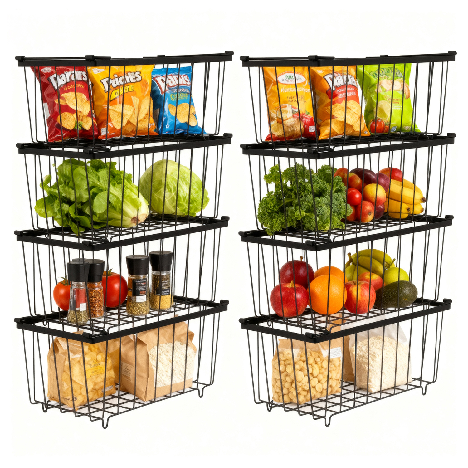 Palermo II Stackable Freezer Storage Baskets