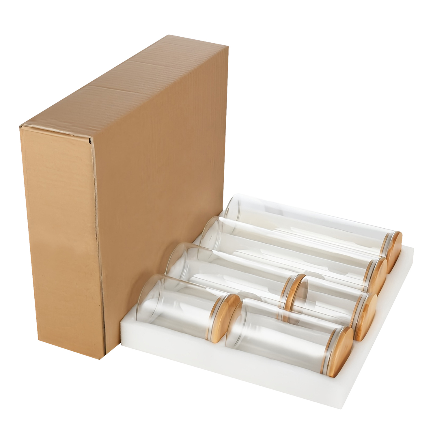 6 Piece Alto Borosilicate Glass Storage Jar Set