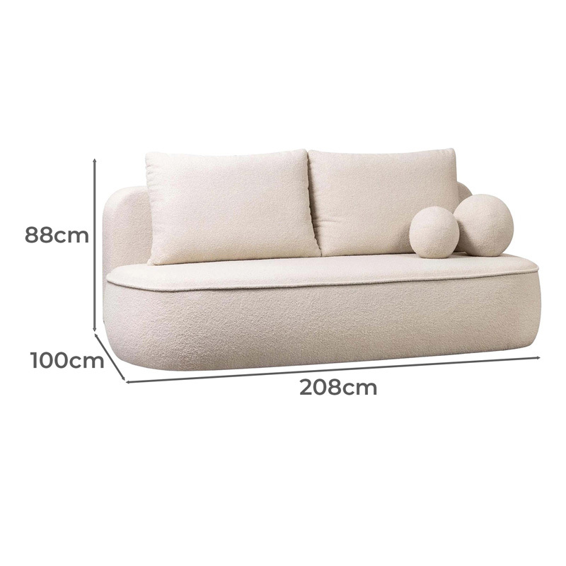 Nancy 3 Seater Boucle Sofa with Storage