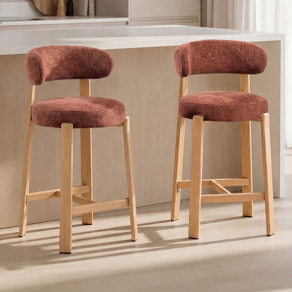 65cm Cecil I Chenille Bar Stools