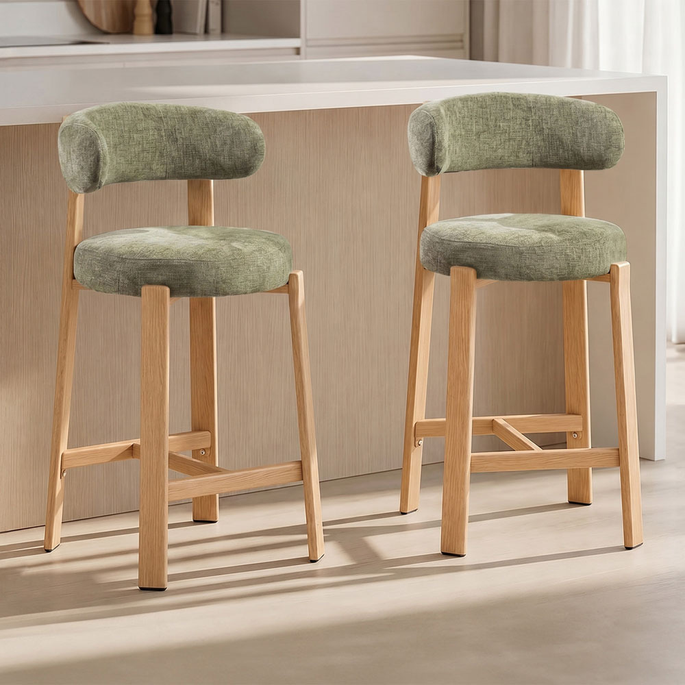 65cm Cecil I Chenille Bar Stools