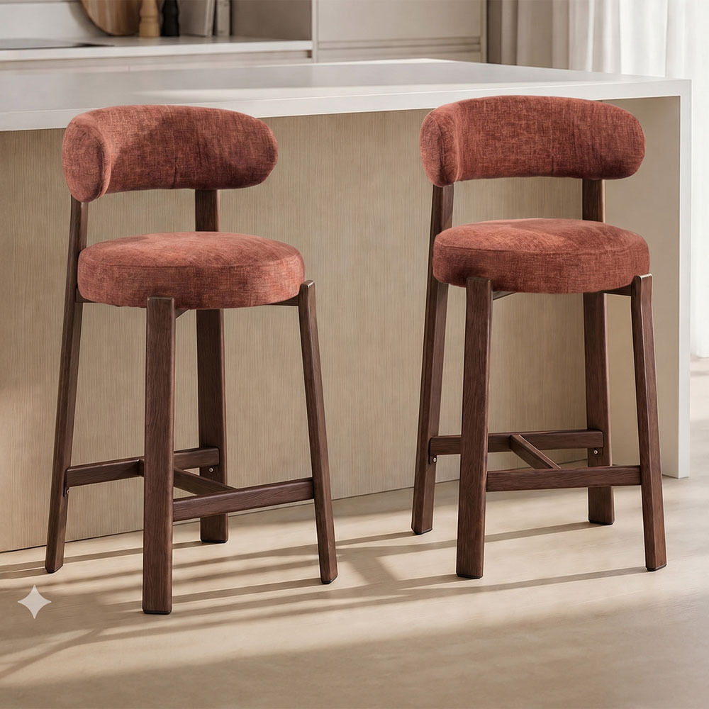 65cm Cecil II Chenille Bar Stools