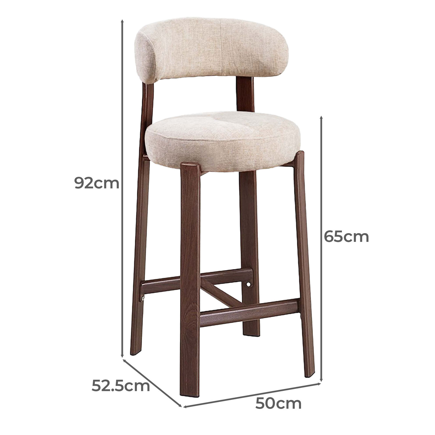 65cm Cecil II Chenille Bar Stools
