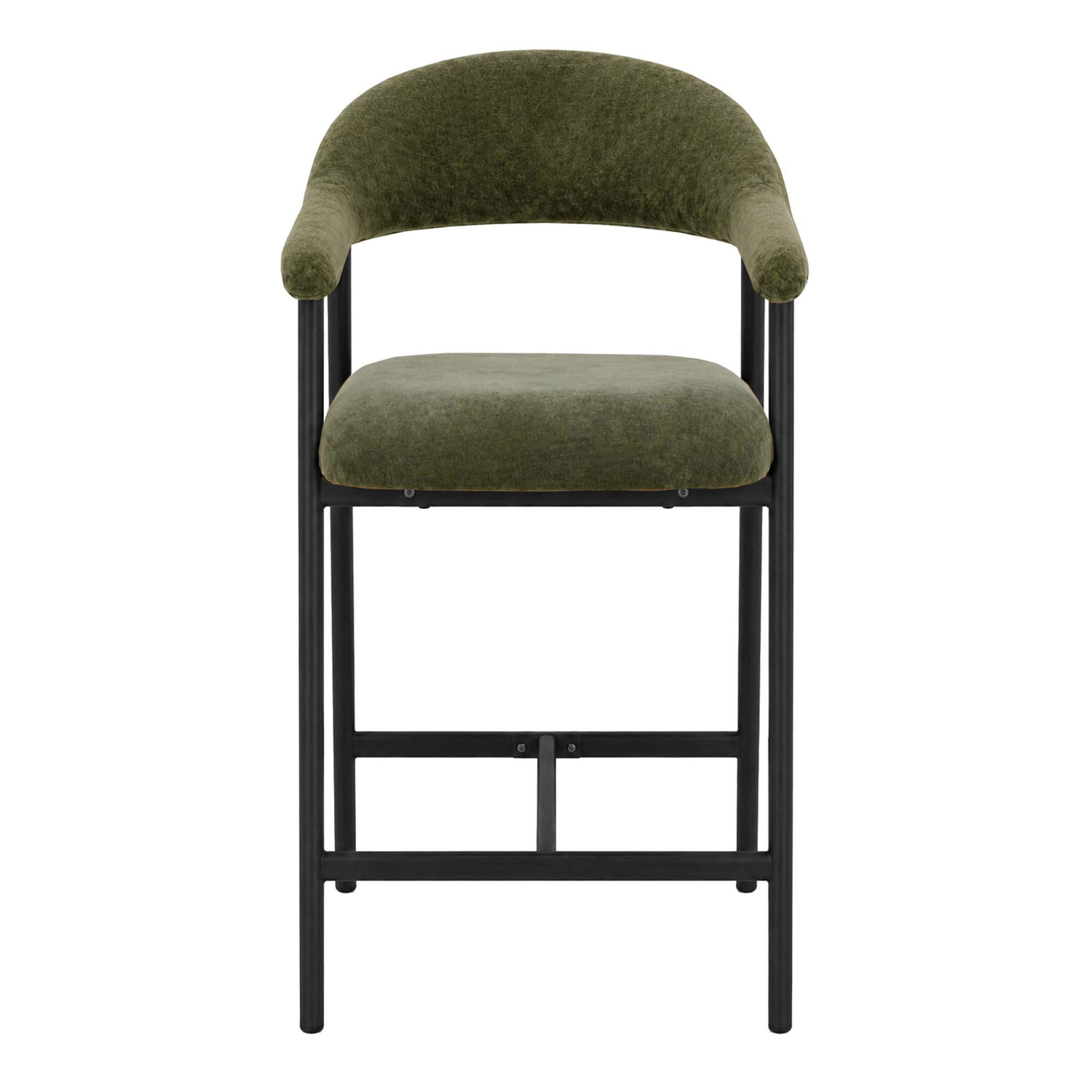 65cm Green & Black Miranda Velvet Barstools