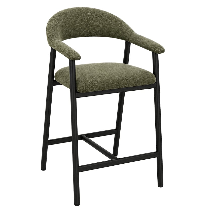 65cm Green & Black Miranda Velvet Barstools