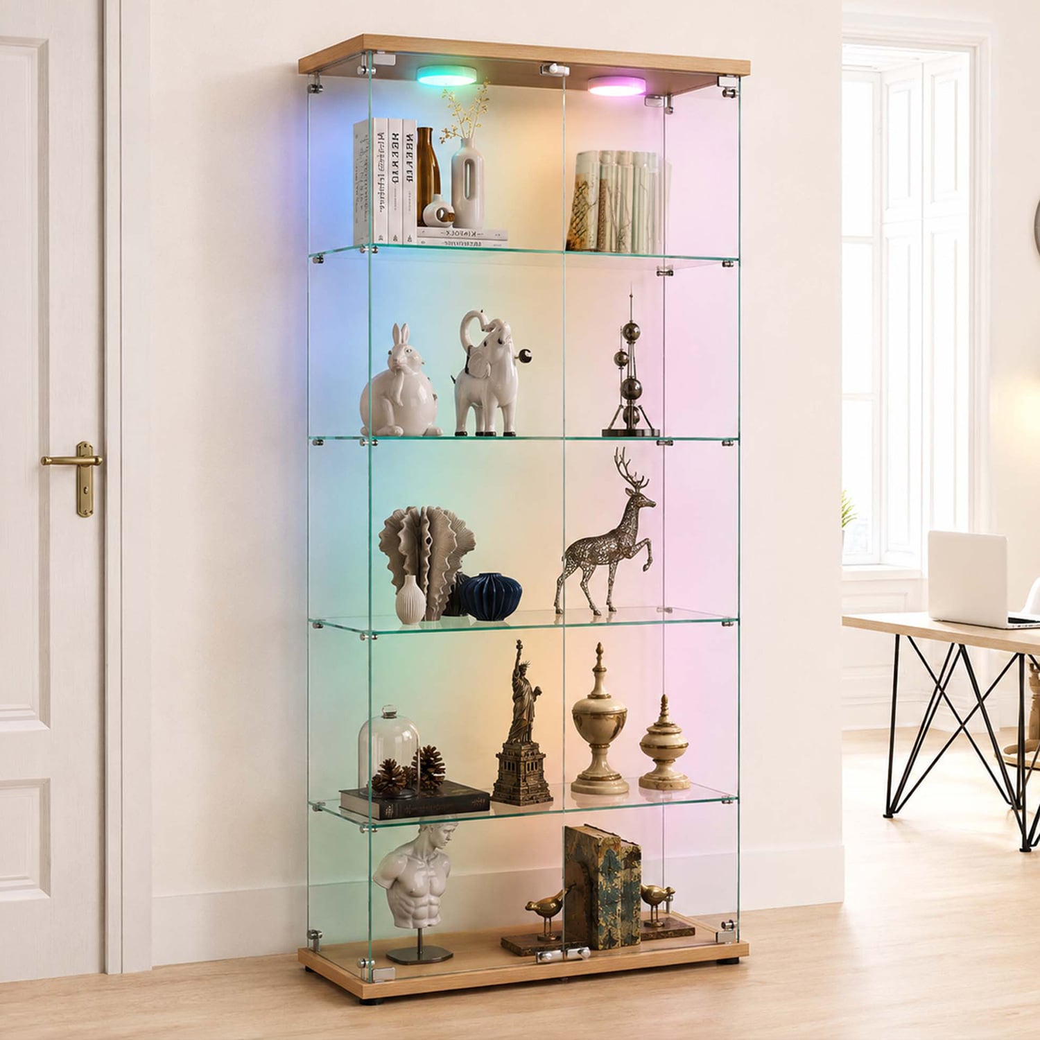 Arden 5 Tier Display Cabinet with LED