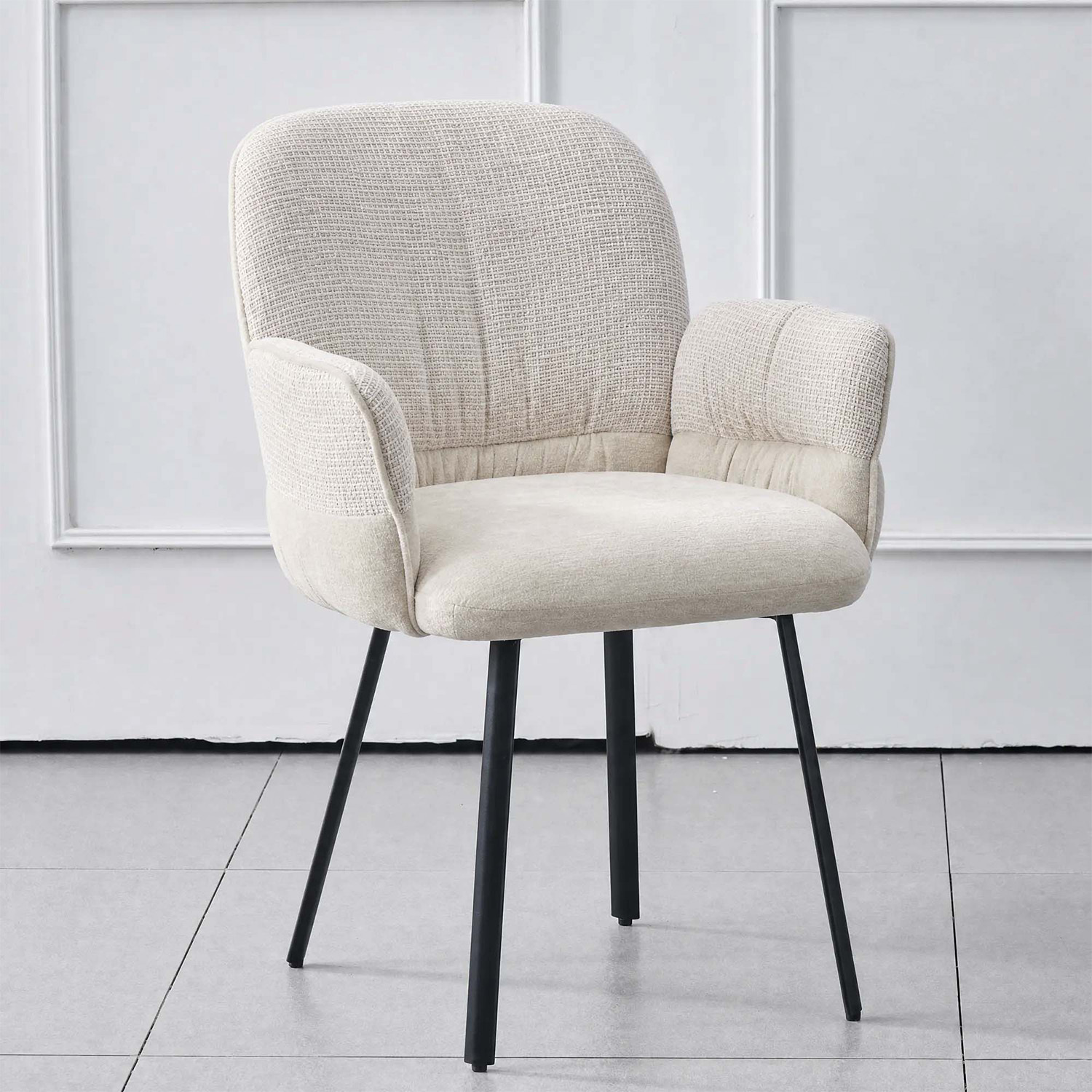 Milo Chenille Dining Chairs with Arms