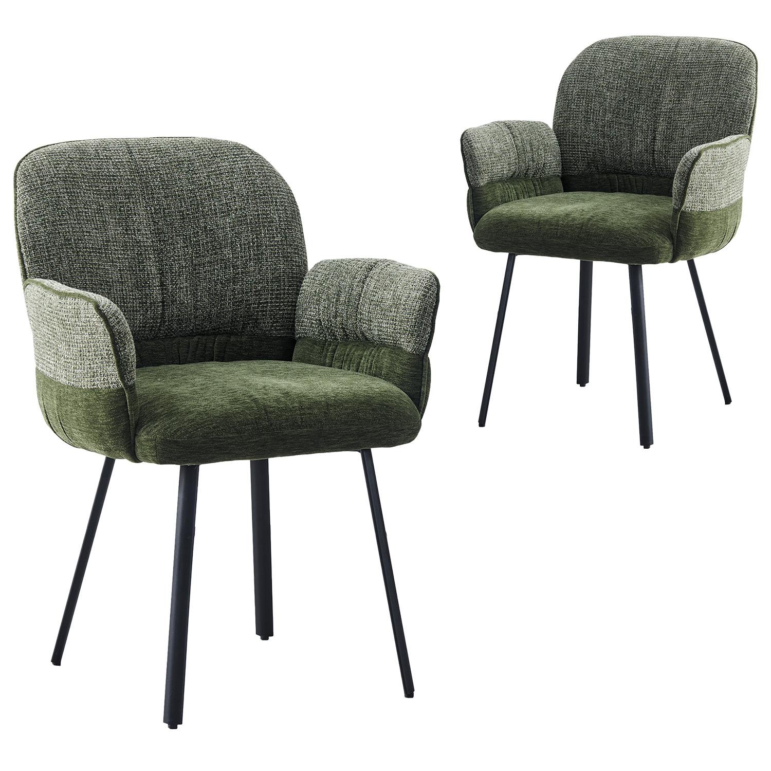 Milo Chenille Dining Chairs with Arms