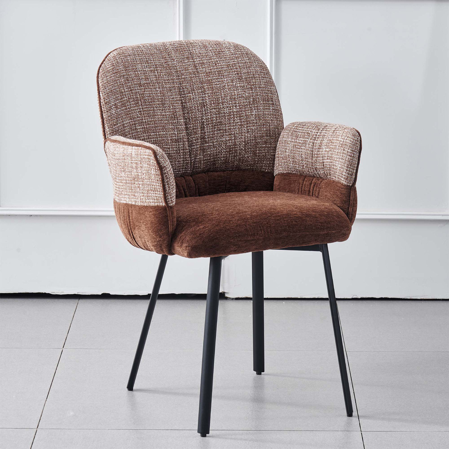 Milo Chenille Dining Chairs with Arms
