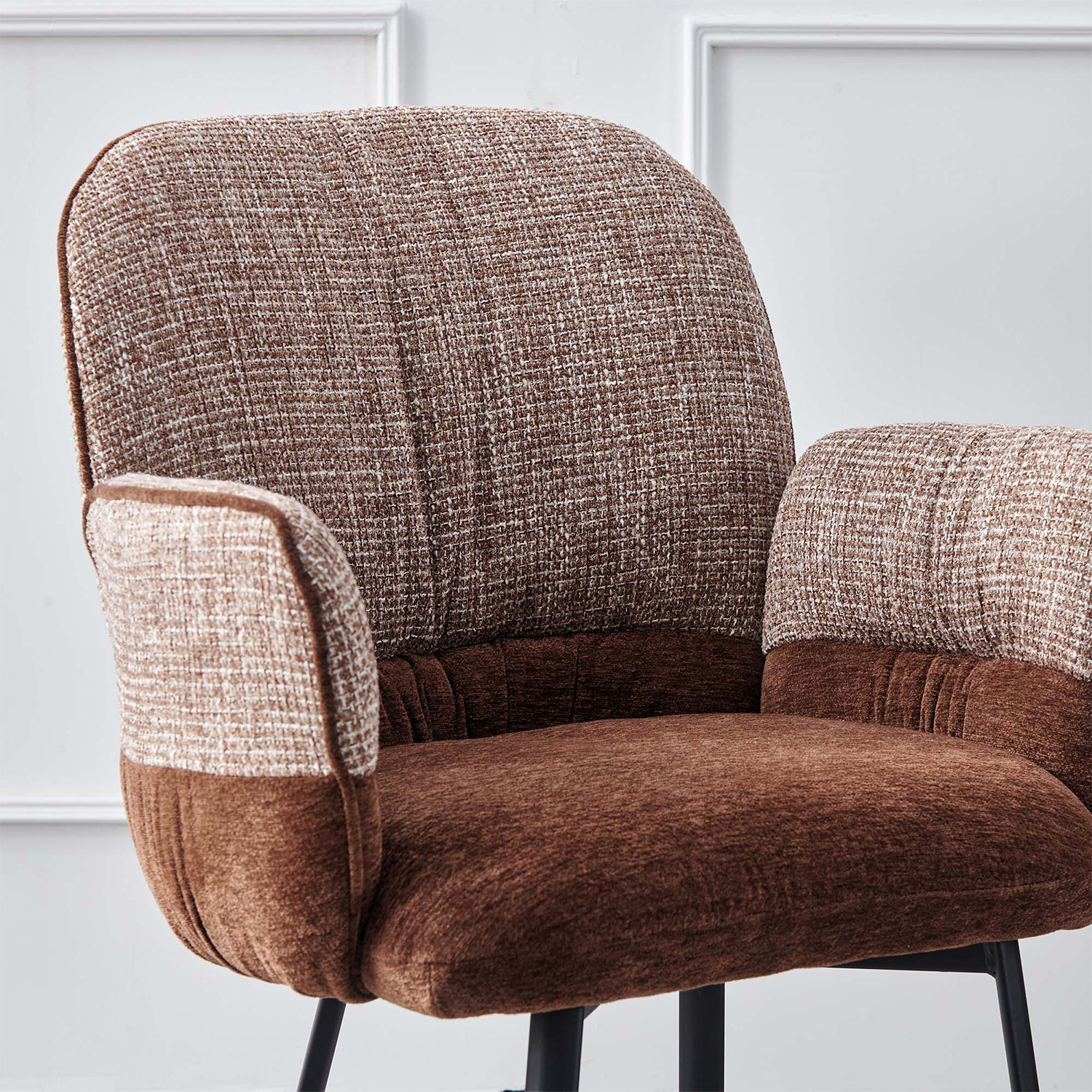 Milo Chenille Dining Chairs with Arms