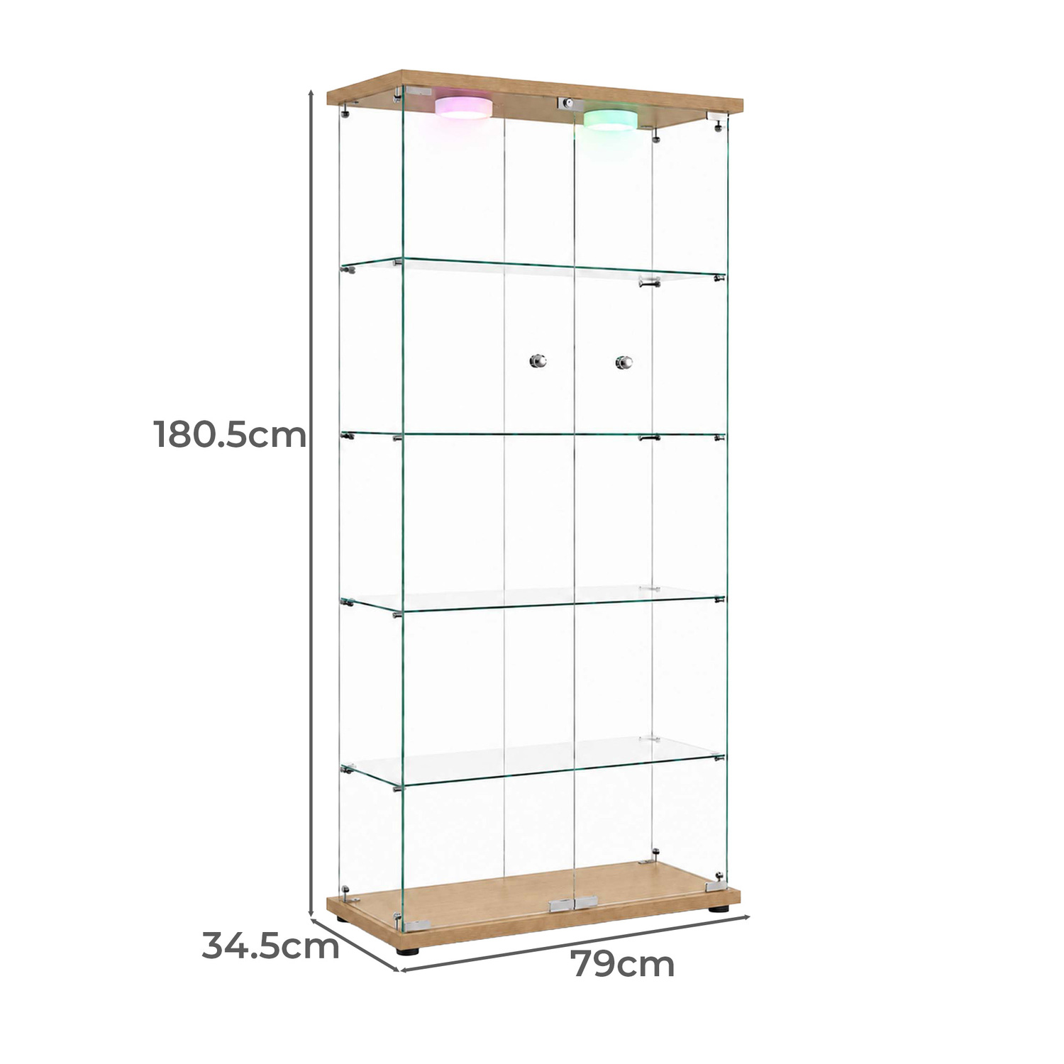 Lirra 5 Tier Display Cabinet with LED