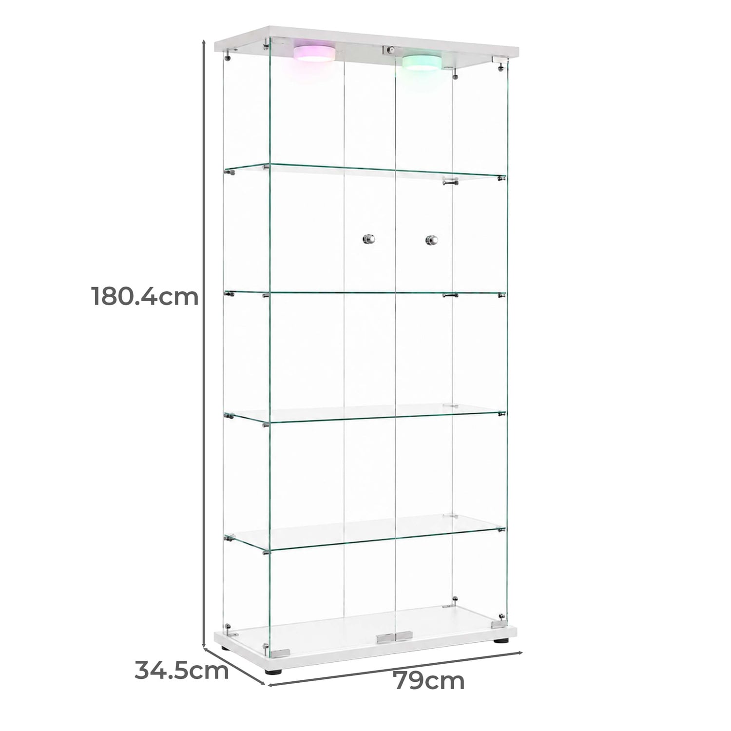 Lirra 5 Tier Display Cabinet with LED