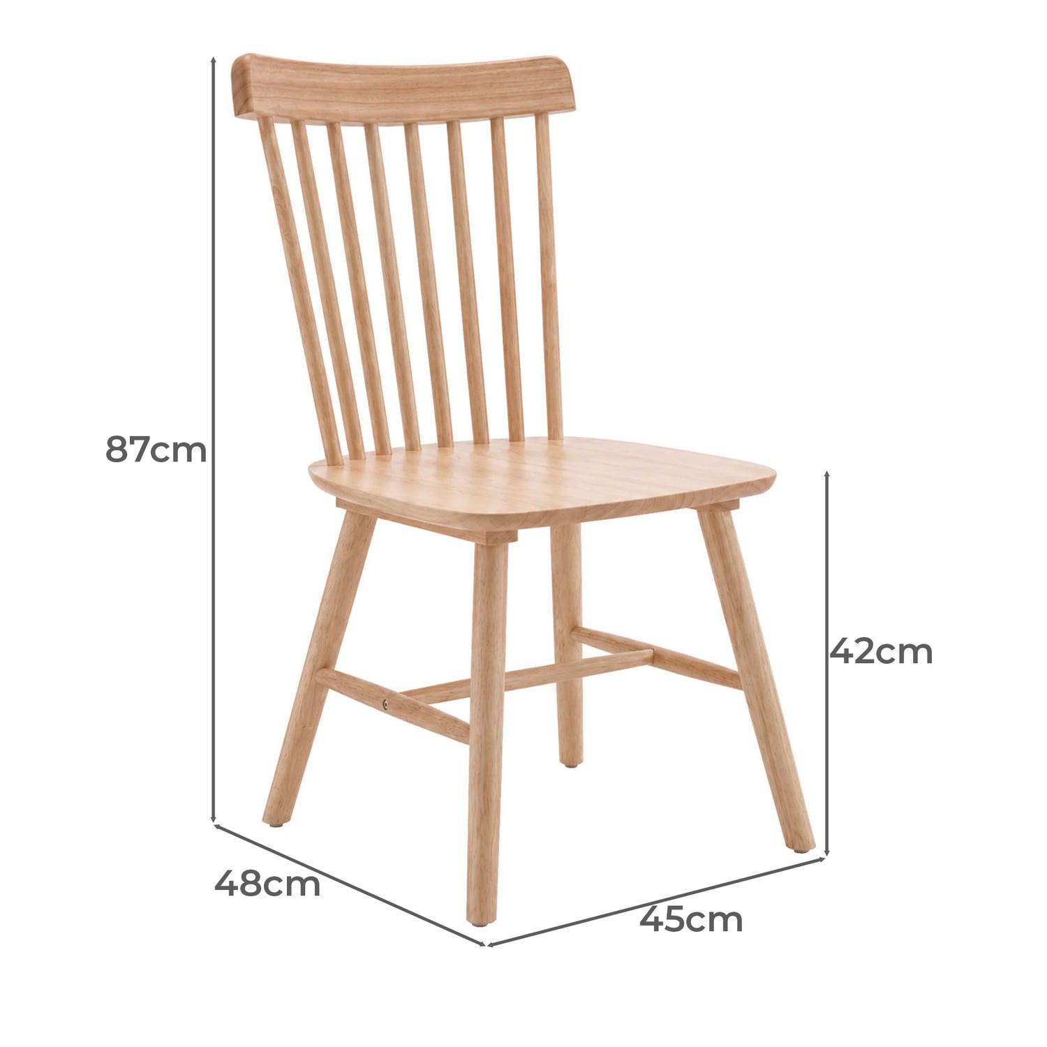 Sylvie Windsor Rubberwood Dining Chairs