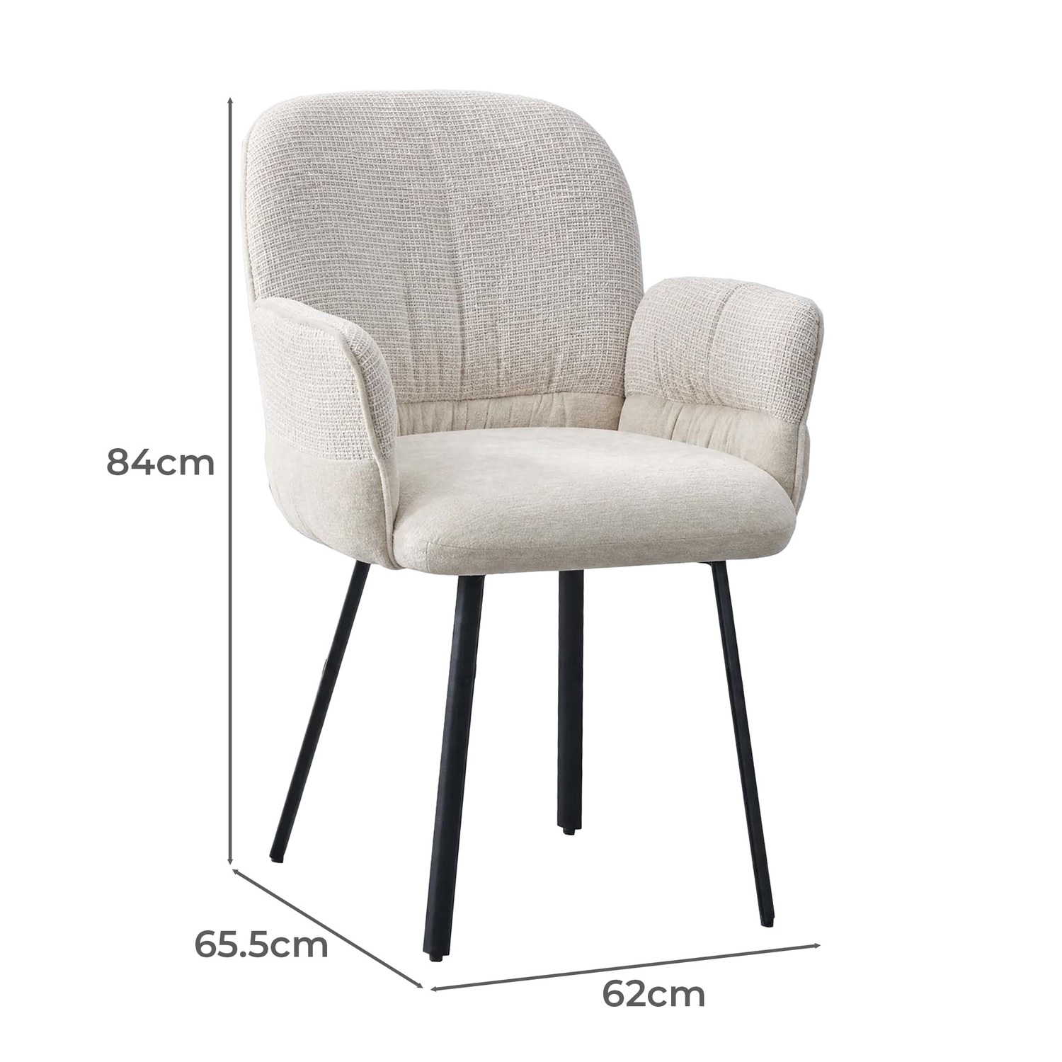 Milo Chenille Dining Chairs with Arms