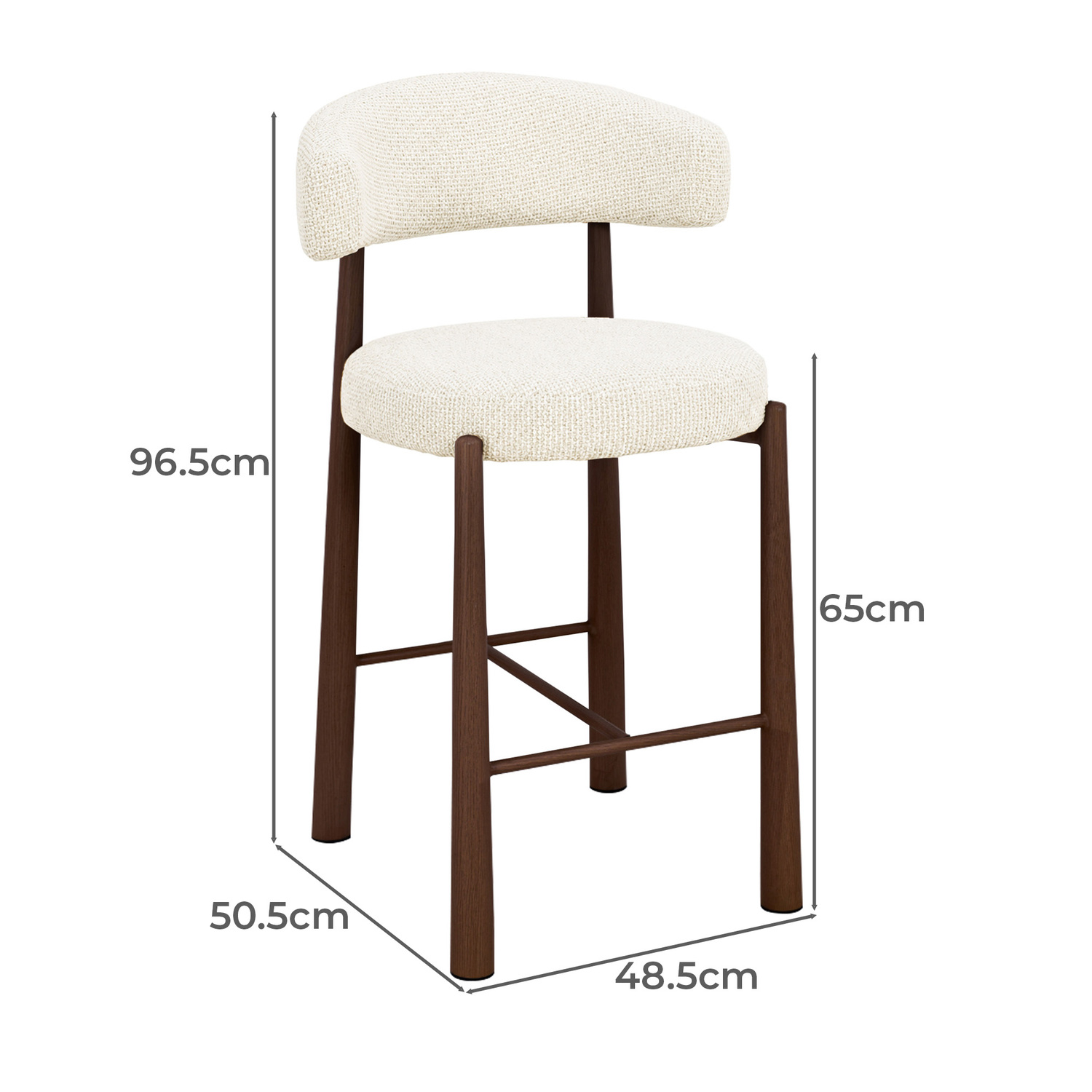 65cm Ellis II Chenille Bar Stools