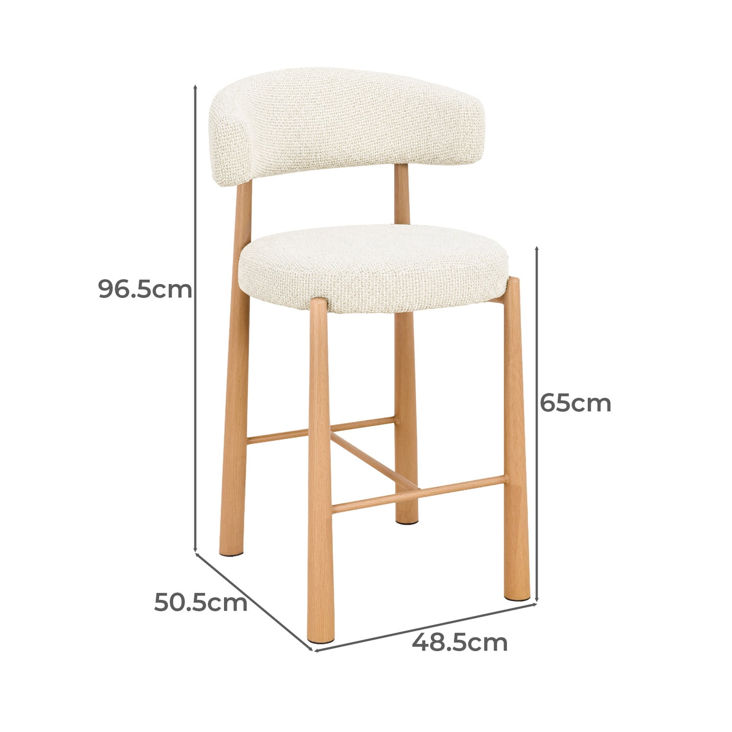 65cm Ellis I Chenille Bar Stools