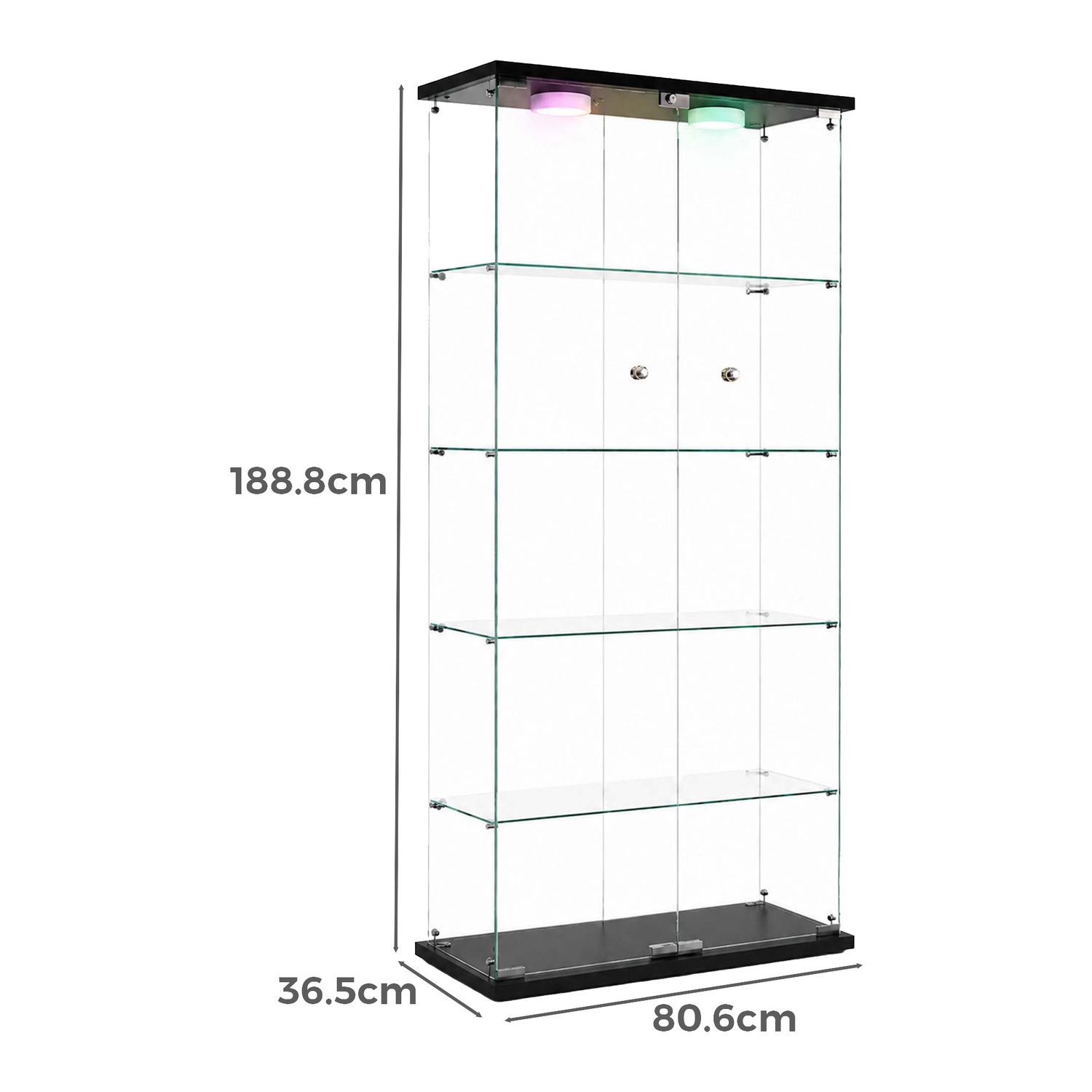Lirra 5 Tier Display Cabinet with LED