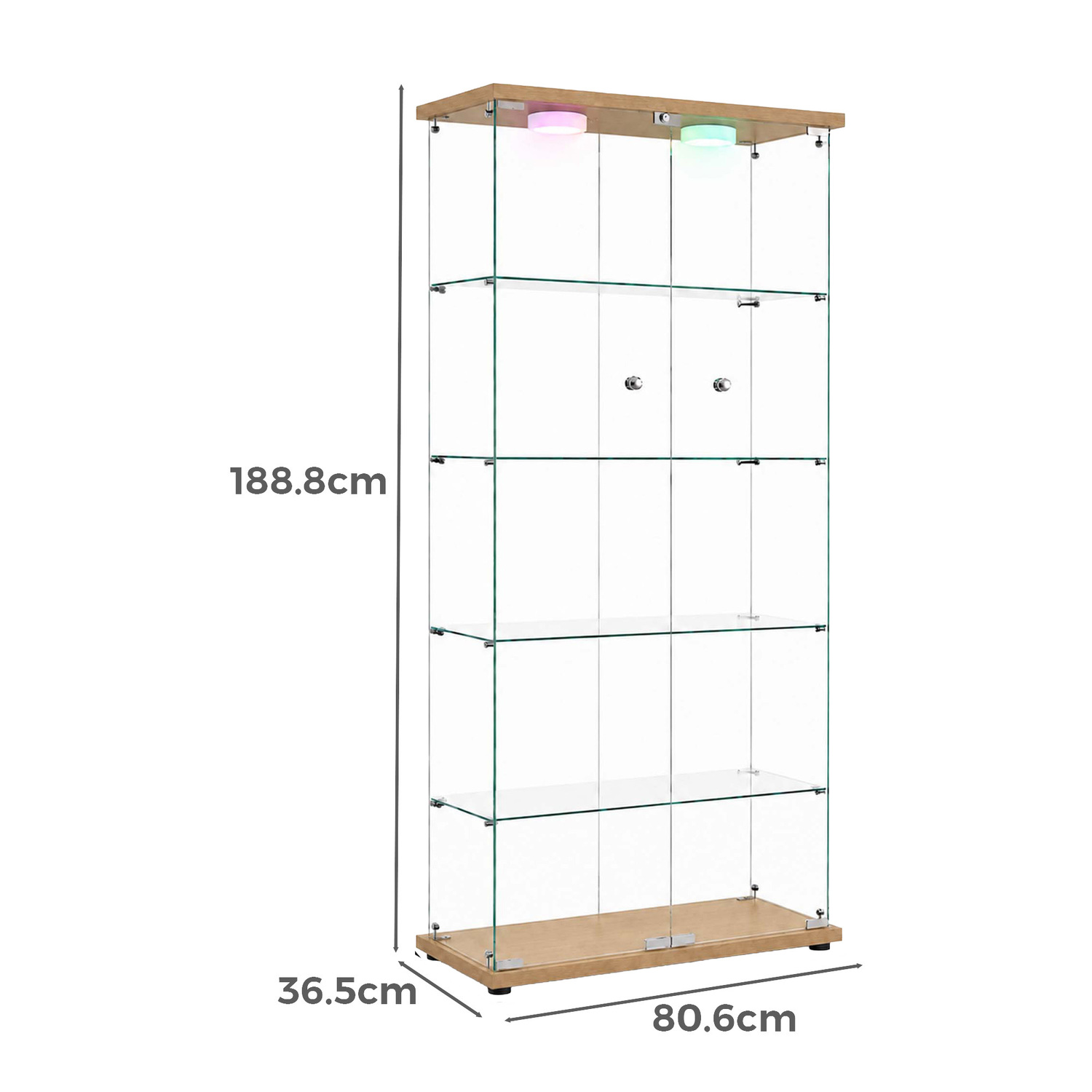 Lirra 5 Tier Display Cabinet with LED