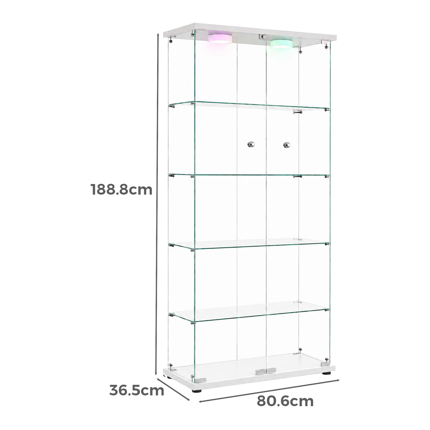 Lirra 5 Tier Display Cabinet with LED