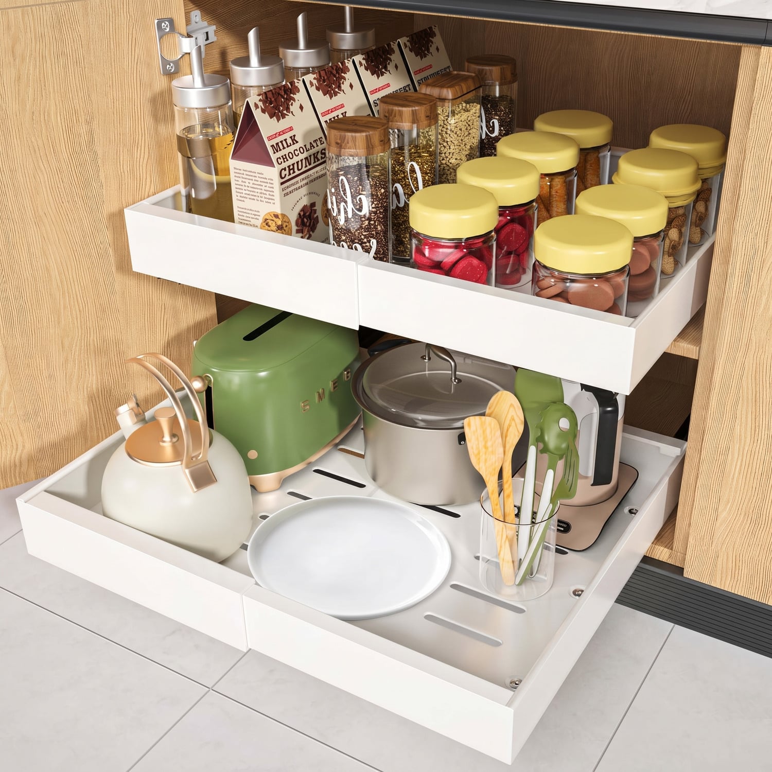 Elodie Pull-Out Extendable Steel Cabinet Tray