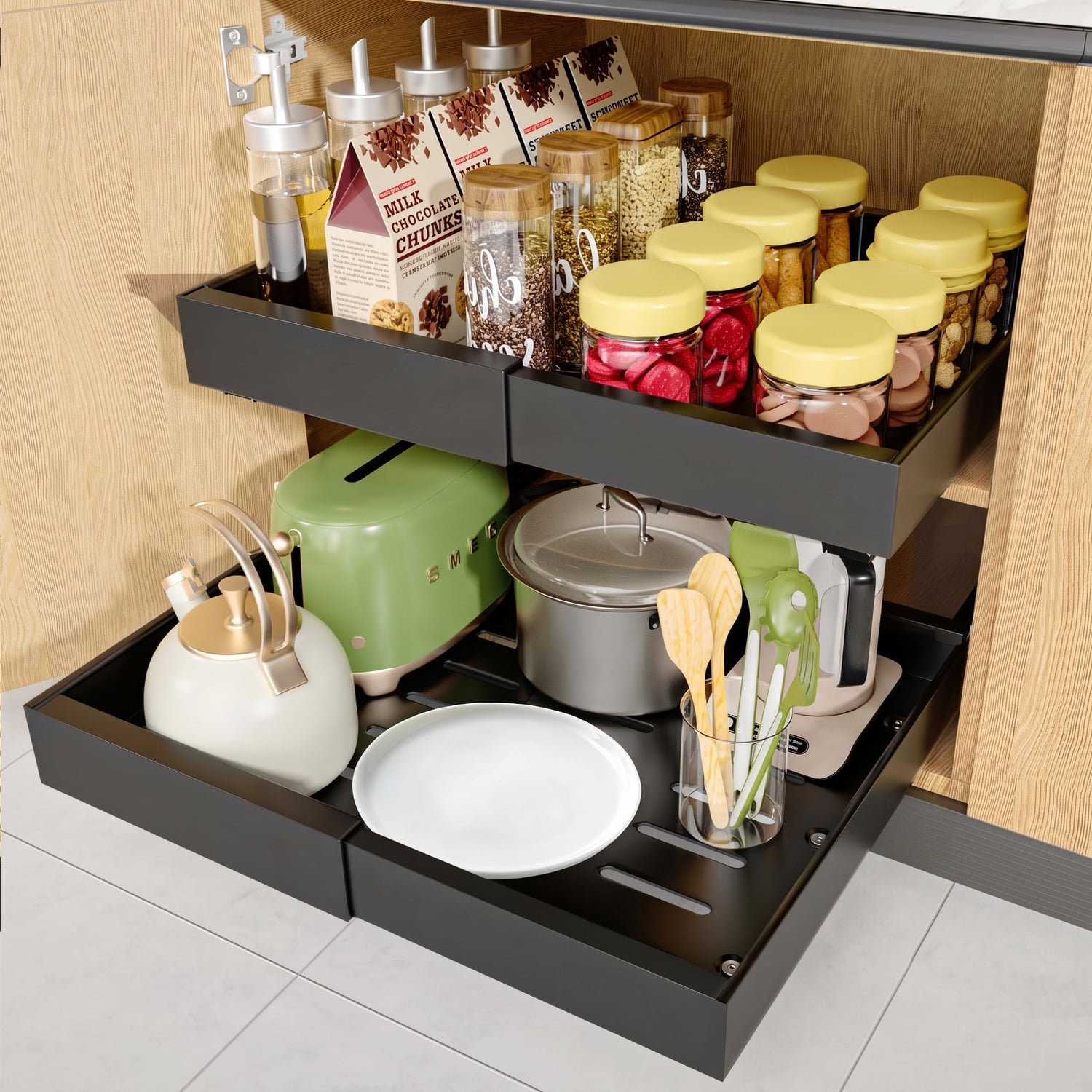 Elodie Pull-Out Extendable Steel Cabinet Tray