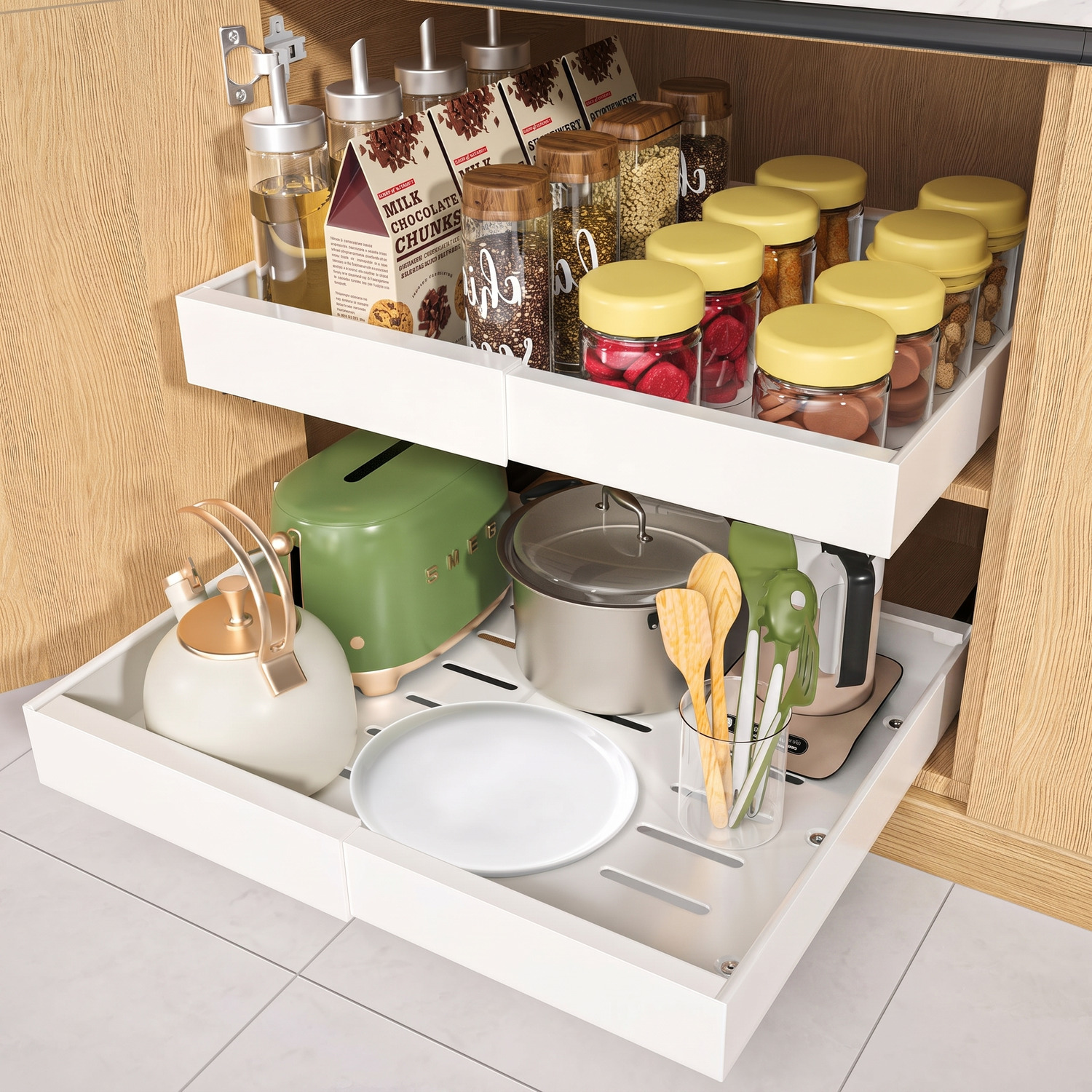 Aire Pull-Out Extendable Steel Cabinet Tray