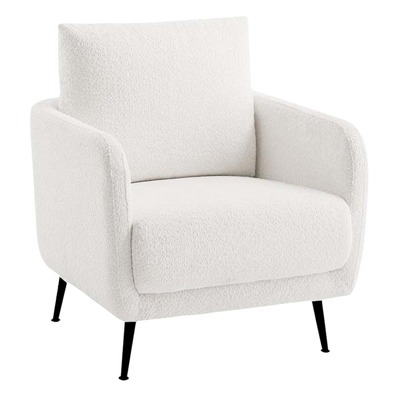 White Eva Boucle Armchair