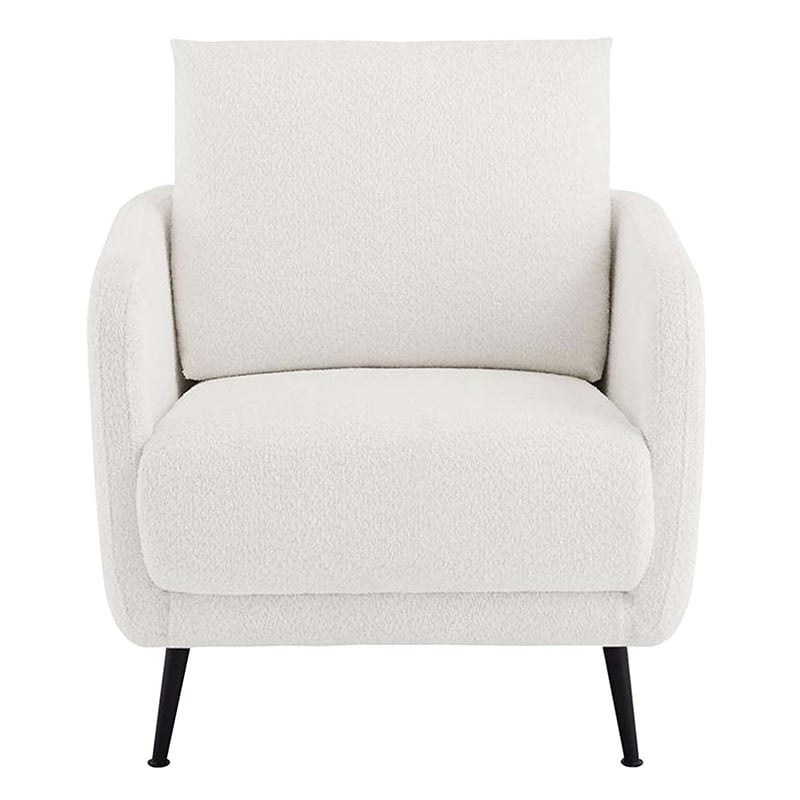 White Eva Boucle Armchair