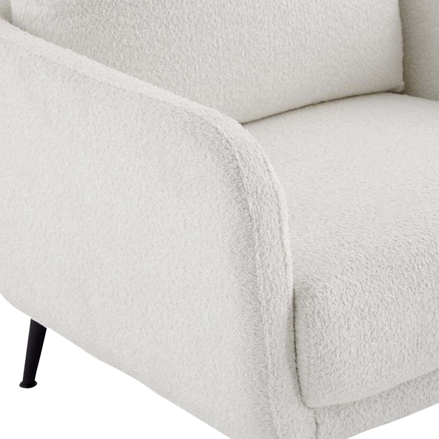 White Eva Boucle Armchair
