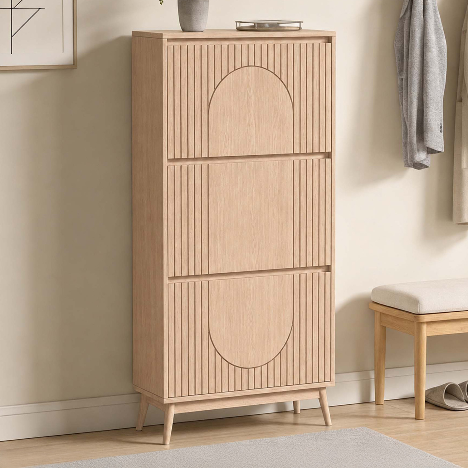 Emporia 3 Door Shoe Cabinet