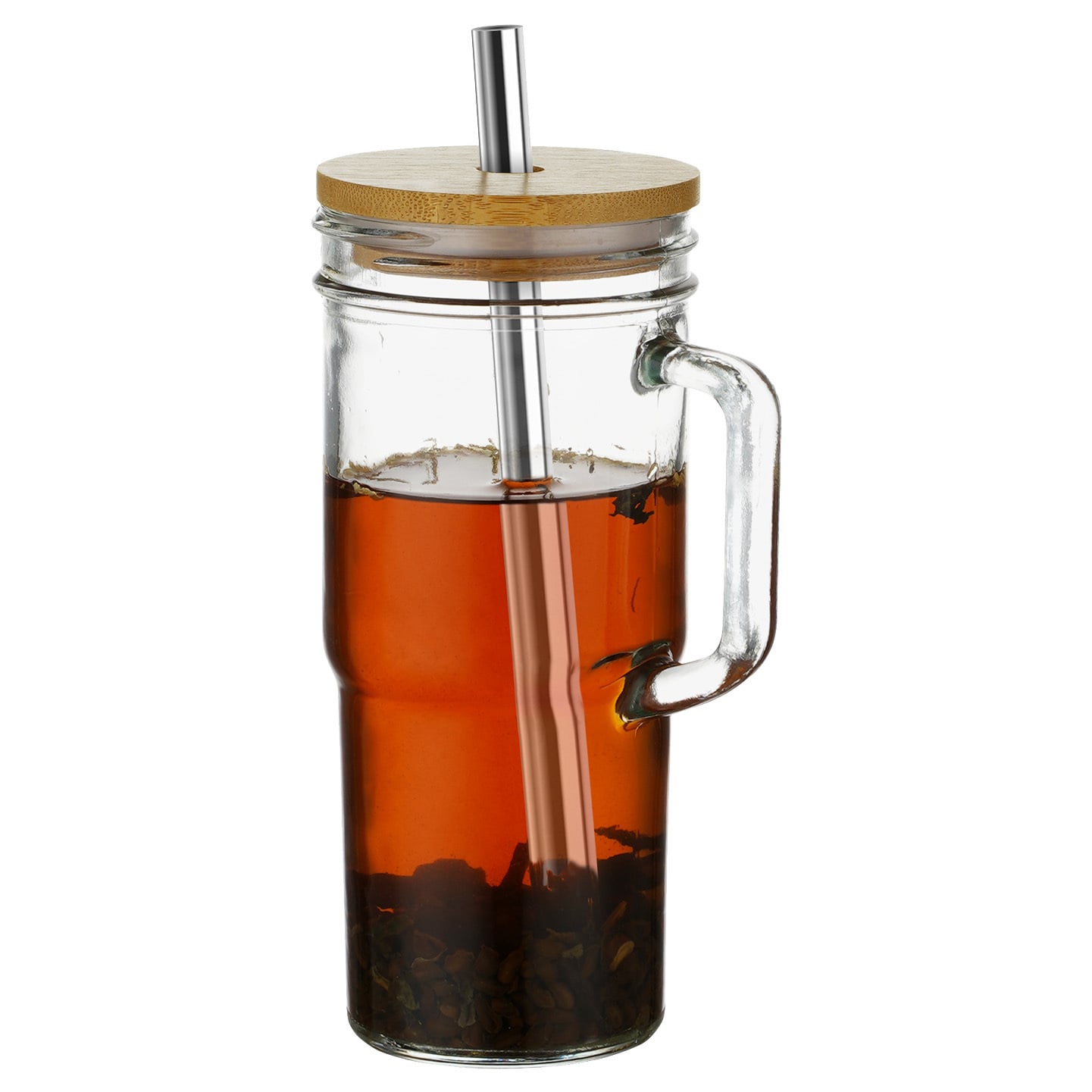 650ml Jeevan To-Go Glass Bottles with Lid & Straw