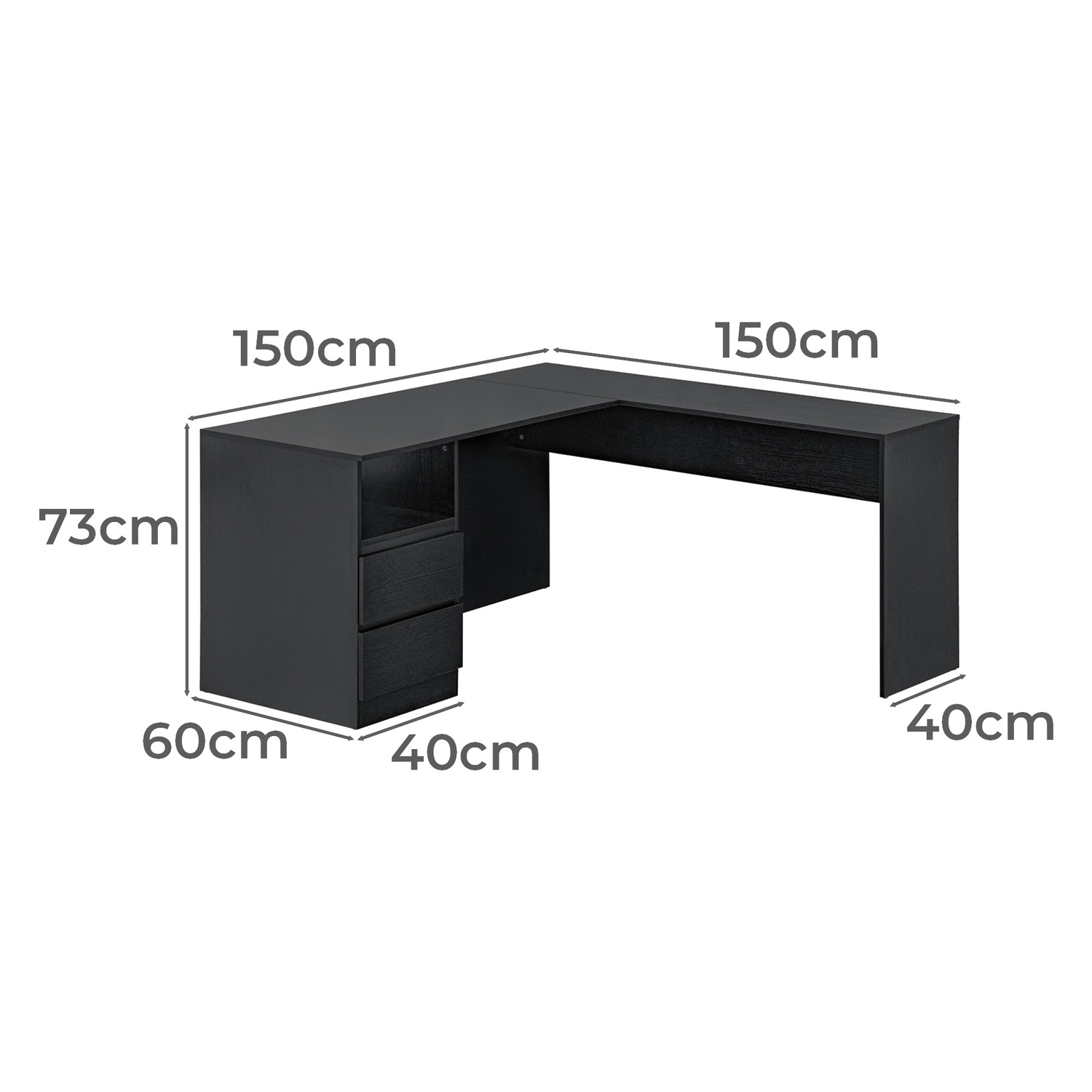 Tamara 2 Drawer Corner Desk