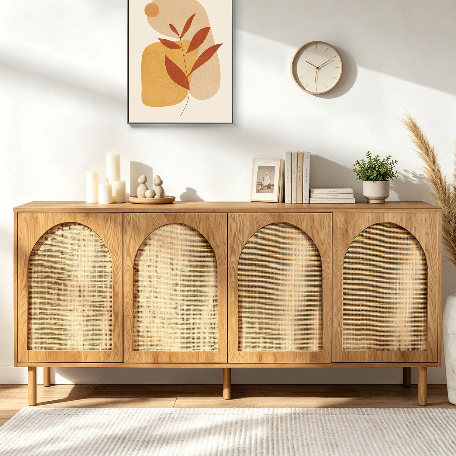 Amira-4-Door-Rattan-Sideboard