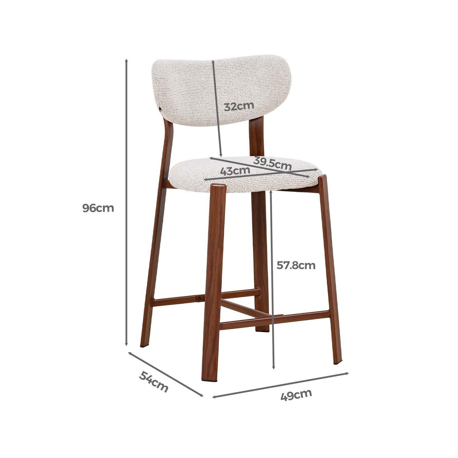 65cm Laurent II Chenille Bar Stools
