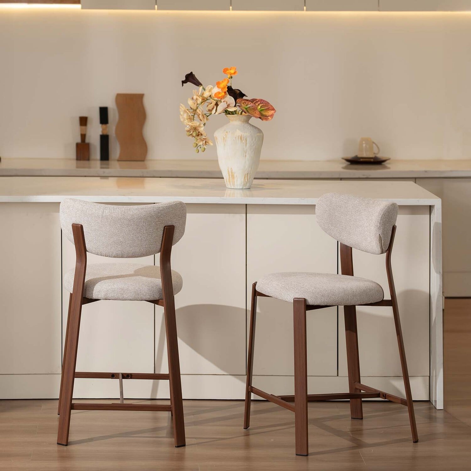 65cm Laurent II Chenille Bar Stools
