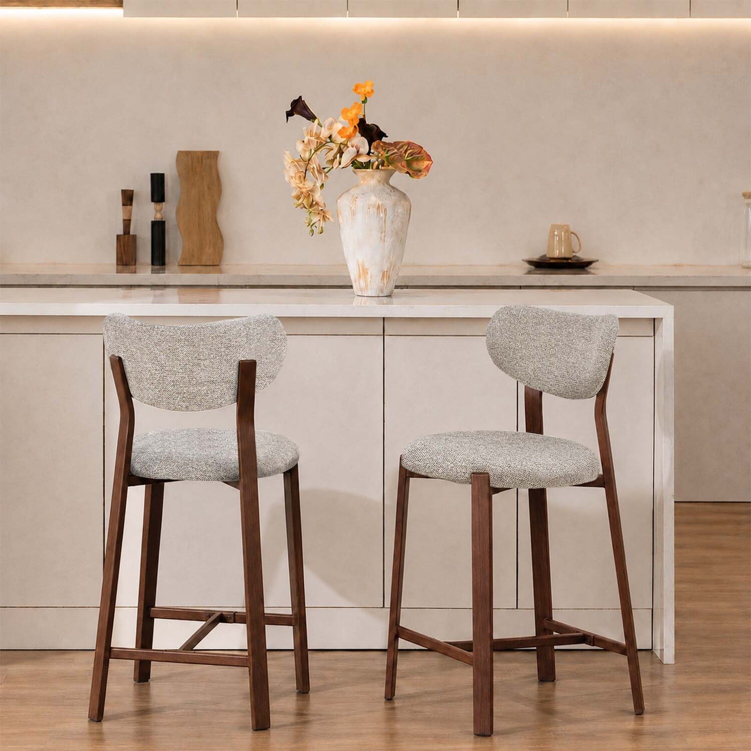 65cm Laurent II Chenille Bar Stools
