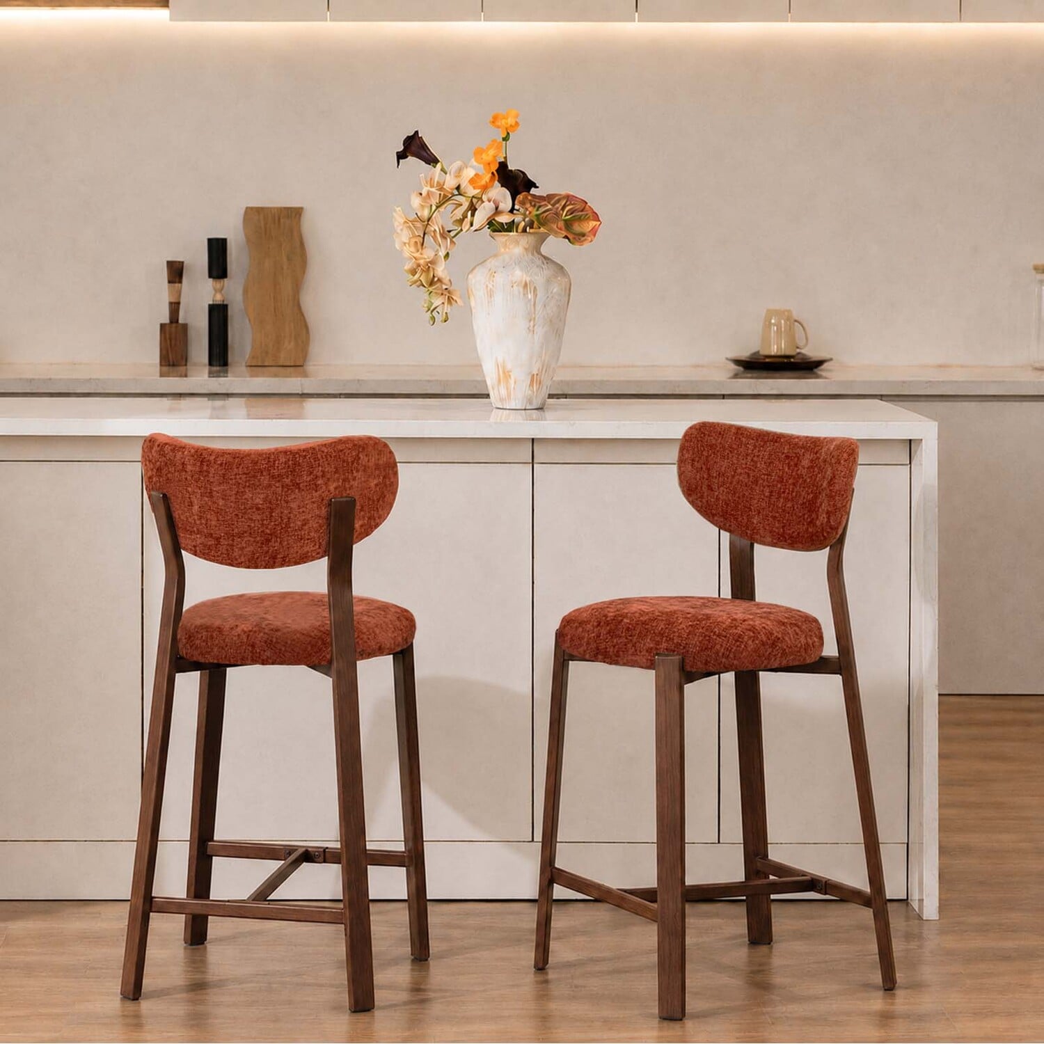 65cm Laurent II Chenille Bar Stools