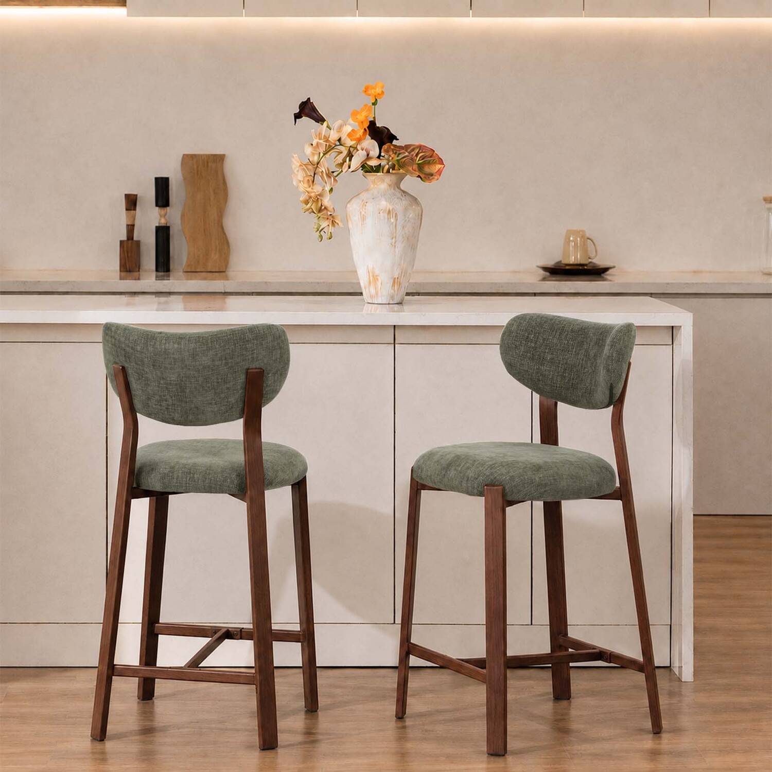 65cm Laurent II Chenille Bar Stools