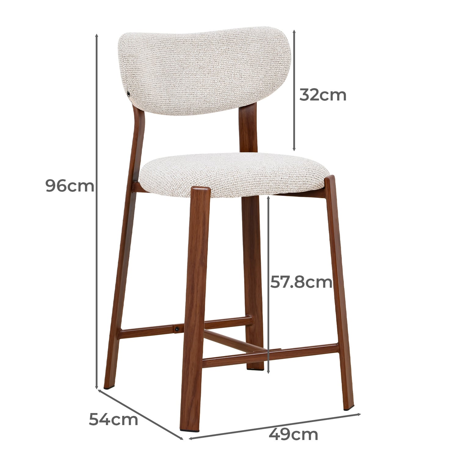 65cm Laurent II Chenille Bar Stools