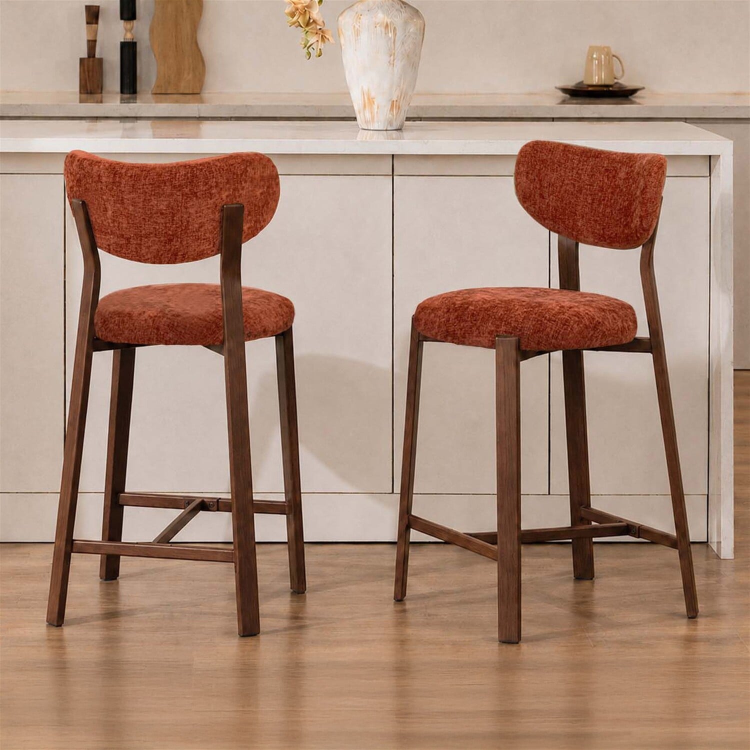 65cm Laurent II Chenille Bar Stools