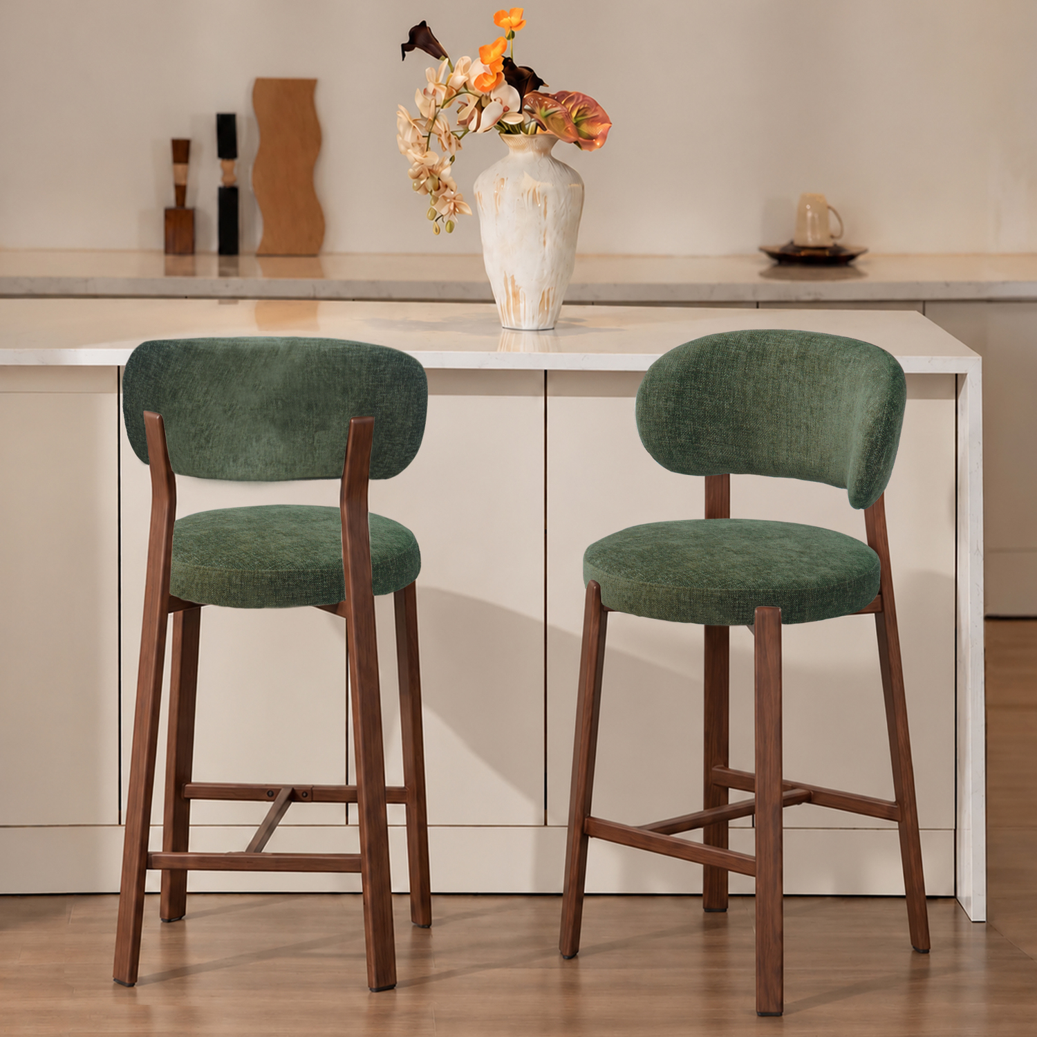 65cm Cecil II Chenille Bar Stools