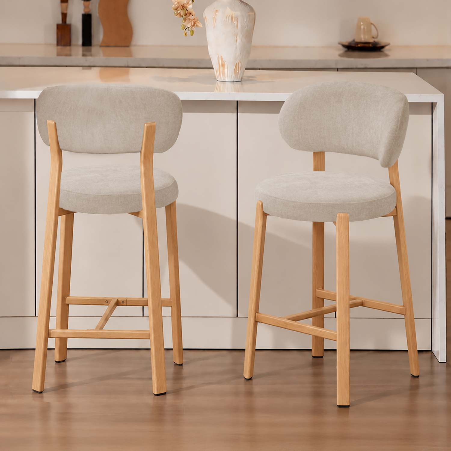65cm Cecil I Chenille Bar Stools