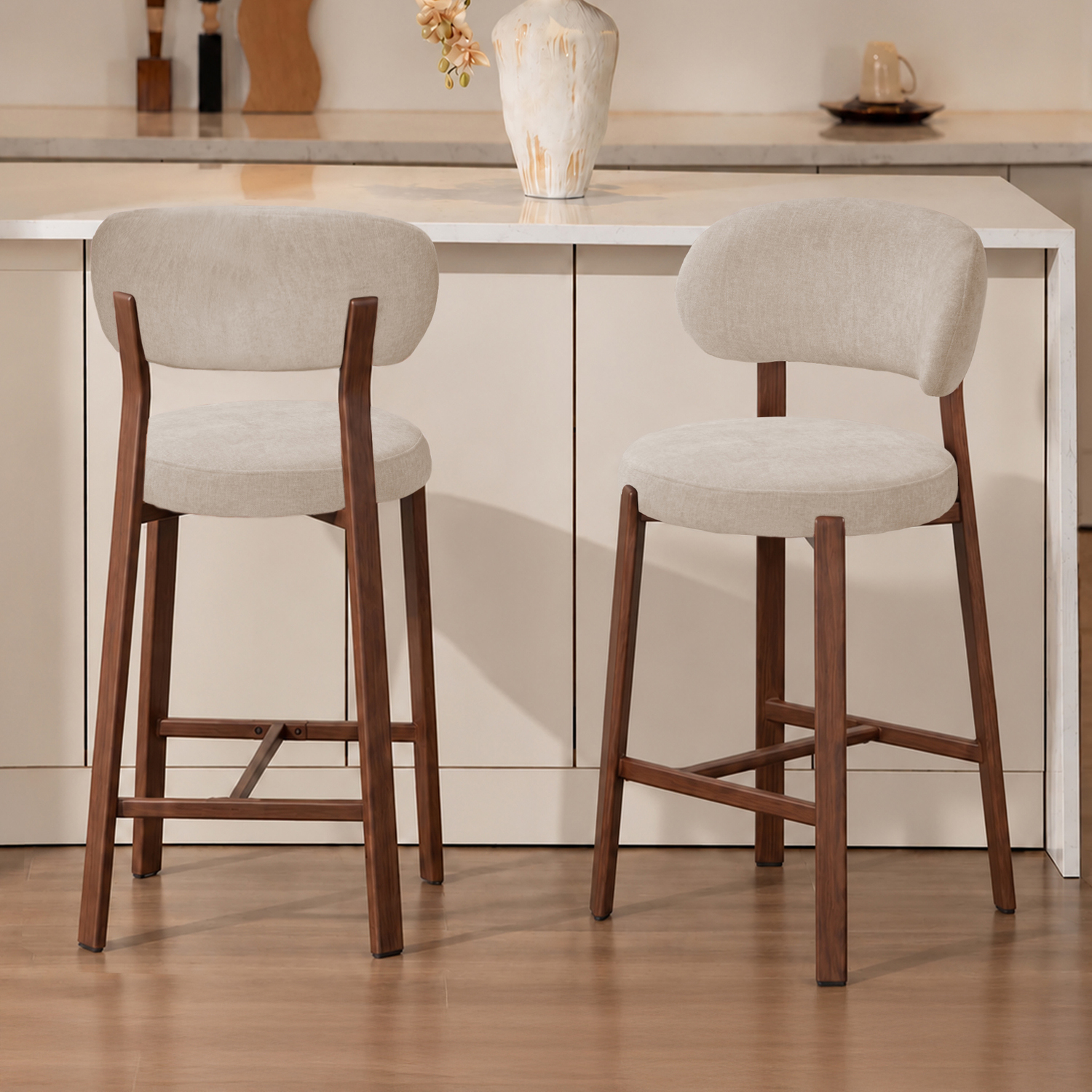 65cm Cecil II Chenille Bar Stools