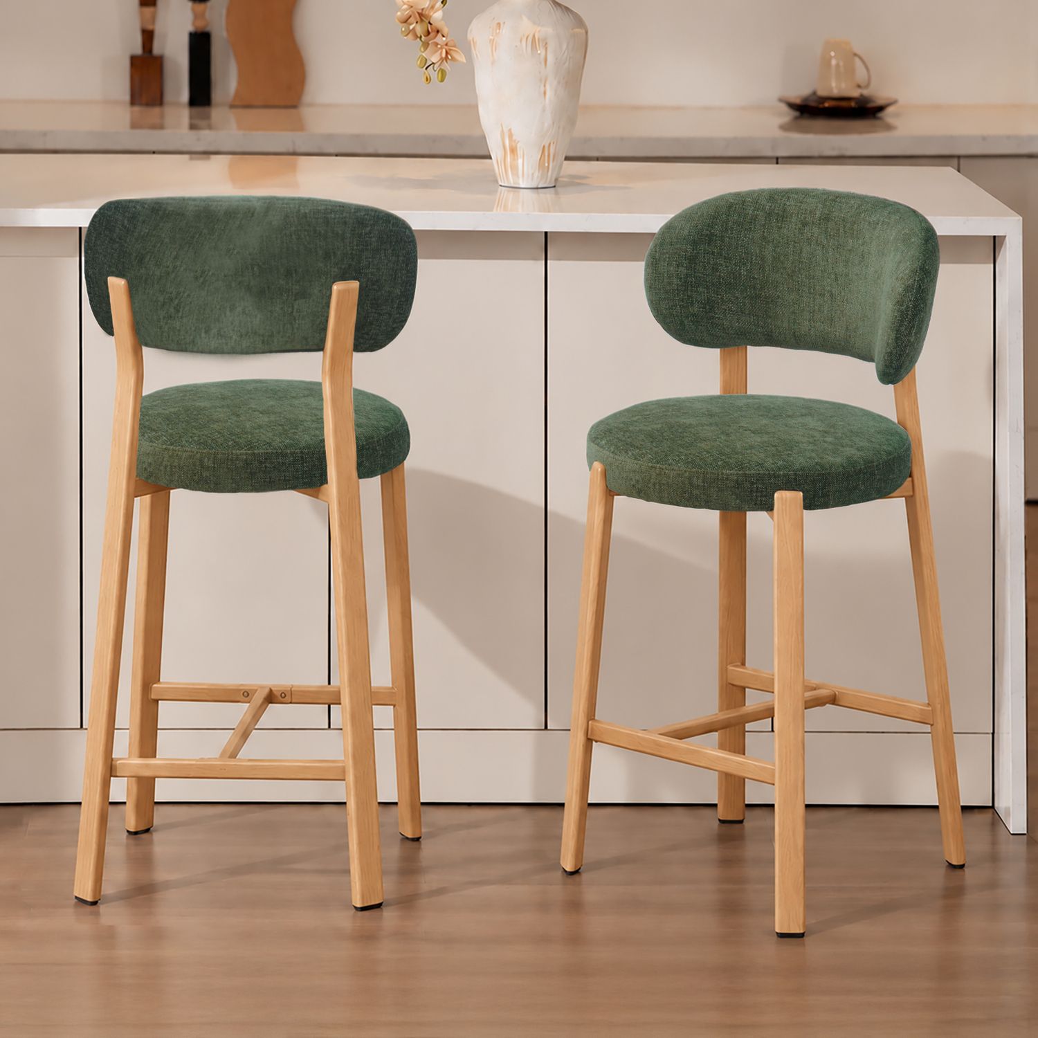 65cm Cecil I Chenille Bar Stools