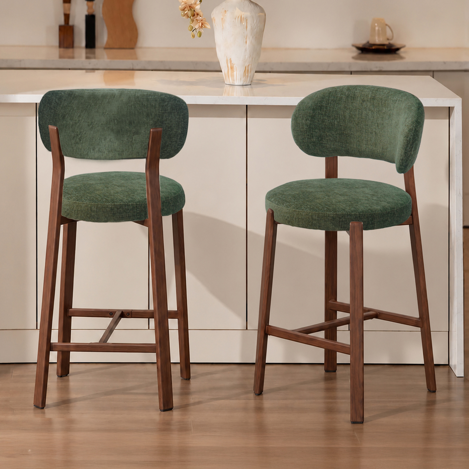 65cm Cecil II Chenille Bar Stools