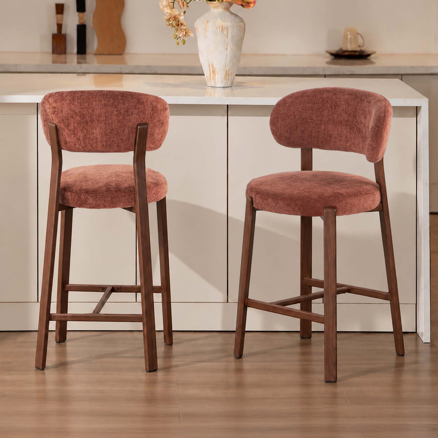 65cm Cecil II Chenille Bar Stools